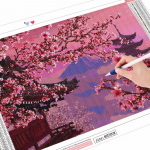 5D Teemantmaal Uus Saabumine Maastik M&auml;gede Teemanttikandid M&uuml;&uuml;k Virsiku&otilde;ie Rhinestones Kodukaunistused Full Round (20X30CM)