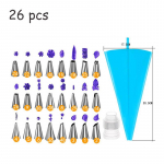 Silikoonist kondiitritoodete kott roostevabast terasest otsik DIY koogikreem kaunistusotsik suu glasuur torustiku kreem k&uuml;psetuskaunistused t&ouml;&ouml;riistad 26pcs