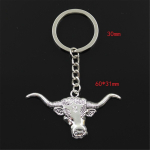 Uus mood meeste v&otilde;tmehoidja 30 mm DIY metallist hoidikukett Vintage Longhorn Bull juhtpea 60x31 mm h&otilde;bedase v&auml;rviga ripats kingitus