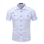 FREDD MARSHALLi meeste s&auml;rk 2021 Uus meeste kaubas&auml;rk Moodne vabaaja s&auml;rk Summer Style 100% puuvillane Solid Meeste vabaaja s&auml;rk S-3XL 55888 XL valge