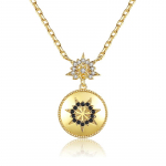 CMM elegantne kollase kuldse v&auml;rvi ehteid &uuml;mmarguse l&uuml;liga ketiga v&auml;ike kaelakee kuld