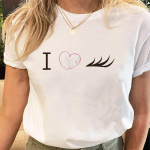 Tee Top Summer Crown Eye Lashes Ripsmed Trend Naiste Prinditud Mood Ts&auml;rk Naiste riietus Vabaaja l&uuml;hikeste varrukatega naiste graafiline T-s&auml;rk S