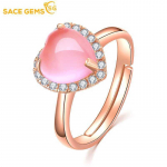 SACE GEMS Klassikaline vasesulam Furong Stone S&otilde;rmus Naiste ehted Pulmalubadus peokink roosa
