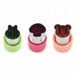 3 tk/komplekt T&auml;he s&uuml;damekujuline juurviljal&otilde;ikur plastikust k&auml;epide Kaasaskantavad kokat&ouml;&ouml;riistad roostevabast terasest puuviljade l&otilde;ikamiseks k&ouml;&ouml;gividinad A set