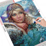 HUACANi 5d teemanttikandite m&uuml;&uuml;k T&uuml;drukute teemantmosaiikportree t&auml;ispuur-ruudukujuline teemantmaaling ristpistes komplekti sisekujundus Full Square 20*30 cm