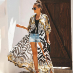 Bikiinikatted Boheemlasliku tr&uuml;kiga pikad kimonokardigan pluss suuruses &scaron;ifoonist tuunika naiste rannar&otilde;ivad, ujumiskost&uuml;&uuml;mid, kate Q912 One Size mitmev&auml;rviline