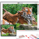 Populaarne 5D isetehtud ristpistes loomade tiigrimaaling t&auml;ispuur-ristpistes k&auml;sit&ouml;&ouml;komplekti seinakleebis Kodukaunistus Full Round 20X30CM