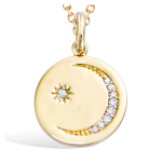 Les Tr&eacute;sors De Lily [R1702] - kullatud ripats  Au Clair de Lune  kuldne valge - 15 mm valge