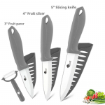 Keraamiline nugade komplekt 3 4 5 6 tolline k&ouml;&ouml;ginugade komplekt puu-k&ouml;&ouml;giviljade viilutamiseks tsirkooniumi valge teraga kokanoad 345inch peeler