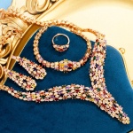 CMM 4PS k&otilde;rgekvaliteediline luksuslik kullav&auml;rvi pulmaehtekomplekt AAA+tsirkooniumoksiidist kaelakee k&otilde;rvar&otilde;ngad s&otilde;rmus k&auml;ev&otilde;ru suured komplektid kuld