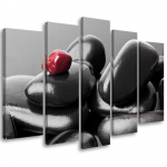 Viieosalise pildiga l&otilde;uendiprint Black Zen Stones 100x70 must