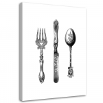 L&otilde;uenditr&uuml;kk Cutlery Rustic 40x60 valge/must