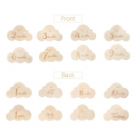 8 tk/komplekt puidust beebi verstapostikaart vasts&uuml;ndinule Armas pilvekujuline fotograafia rekvisiidid Aksessuaarid Kuukaardid Kleebis Vasts&uuml;ndinu kingitused 8pc/set