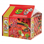 Nissin kiirnuudlid Premium Extream kuuma t&scaron;illi kana maitsega (Kuiv t&uuml;&uuml;p) 60 g. x 5 / 10 / 15 / 20 tk 60 g. x 5 pcs