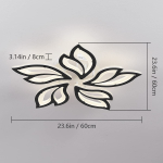 Moodne Leaf LED-laevalgusti 60W h&auml;mardatav must s&uuml;vistatav rippvalgusti elutuppa, s&ouml;&ouml;gituppa magamistuppa 3color LED remote control must