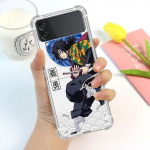 Anime Demon Slayer luksuslik &uuml;mbris Samsung Galaxy Z Flip 3 4 5g Funda Z Flip3 Clear PC k&otilde;va p&otilde;rutuskindel Taga Telefon Coque Shell Samsung Z Flip 5G