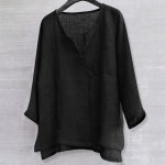 Disainer kevadsuvi Meeste vabaaja puuvillased linased &uuml;hev&auml;rvilised pikkade varrukatega s&auml;rgid lahtise kraega s&auml;rgid M must