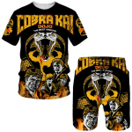 Suvine Cobra Kai 3D-prindiga T-s&auml;rk/l&uuml;hikesed p&uuml;ksid/&uuml;likond Meeste lahe l&uuml;hikeste varrukatega sportlik komplekt vabaaja hip-hopi spordir&otilde;ivad 2-osaline spordidress S