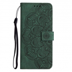 Nahast telefoni&uuml;mbris Funda Samsung Galaxy S23 Ultra S22 S21 Plus S20 Fe 5g kaanega &uuml;mbrised Mandala &uuml;mberp&ouml;&ouml;ratavad rahakotikaardihoidjad naistele Samsung S21 roheline