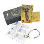 Vene versioon Tarot Tarot lauam&auml;ngukaart Kuldfooliumist PVC-pronksiga k&auml;sitsi komplekt Veekindel kaardim&auml;ng
