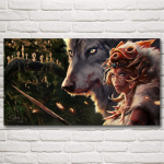 L&otilde;uend Hayao Miyazaki Anime Printsess Mononoke Metsakunst Siidist plakatid ja prindid Kodukaunistused Seinapildid elamiseks Ilma raamita 20*40cm