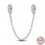 H&otilde;bedane Kinnitus P&auml;ris 925 H&otilde;bedane CZ Tsirkoon Pave Mustriga Klamber Daisy Beads Stopper Fit Moe stiil K&auml;ev&otilde;ru Charms Ehted