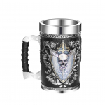 Viking Warrior Skull kruus roostevabast terasest voodriga, keskaegne &otilde;lle Stein Tankard kohvitassi kruus 550 ml GRGR Silver Mug500ml