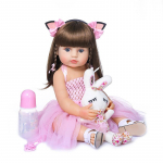 55 cm Reborn Dolls Original Doll Bebe Doll Reborn Girl Roosa Princess Vannim&auml;nguasi Pehme kogu keha silikoon sinine