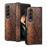 Samsung Galaxy Z Fold 4 Pythoni nahamustriga &uuml;mbris, &uuml;li&otilde;huke kaitsev hingedega &uuml;mbris Galaxy Z Fold3 p&otilde;rutuskindla &uuml;mbrise jaoks for Galaxy Z Fold 3 beež