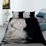 3D roositeemaline voodipesukomplekt Moodne romantiline armastusega tekikott ja padjap&uuml;&uuml;r, mis sobib armastajate ja paaritubade kodukaunistamiseks UK Single 135x200cm