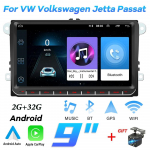 9-tolline Android Carplay auto multimeediumipleier VW/Volkswageni/Golfi/Polo/Tiguani/Passati/B7/B6/Seat/Leoni/Skoda/Octavia raadio GPS-navigatsiooni jaoks 2+32GB 2+32GB