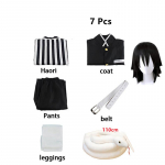 Anime Deemonite tapja Iguro Obanai Cosplay Kost&uuml;&uuml;m Kimetsu No Yaiba Haori Kimono Vormi Parukas Valge Madu Rekvisiidid Halloweeni Riided XS-(Costume+Wig)