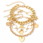 Paar Sobiv &otilde;&otilde;nes k&auml;ev&otilde;ru Bohemian naiste k&auml;ev&otilde;ru paks kett mitmekihiline &uuml;likond naiste aksessuaarid ehted 15096 kuld