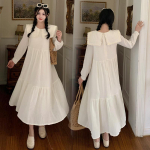 Suur number Prantsuse stiilis tumesinise kraega kleit Mitmek&uuml;lgne ja elegantne naiste kleit 4XL