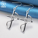 925 Sterling Silver Cross AAA tsirkoonist k&otilde;rvar&otilde;ngad Ehted