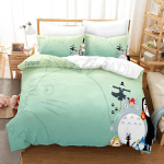 kemila 3D voodipesu Minu naaber totoro komplektid tekikott koos padjap&uuml;&uuml;riga kaheinimesevoodi, t&auml;issuuruses kuninganna voodiriided AU single 140x210