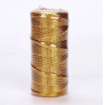 100 m/109 jaad 1 rull, &uuml;mmargune makramee n&ouml;&ouml;r, lint vibu k&auml;sit&ouml;&ouml;, k&auml;sitsi valmistatud kullast traattrossi &otilde;mblusniit 100M / roll kuld