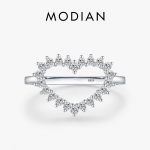 MODIAN 925 Sterling H&otilde;bedane &otilde;rn armastuss&uuml;dames&otilde;rmus, ereda l&auml;bipaistva CZ-ga inkrusteeritud naistele peened ehted aastap&auml;evakingitus 5 h&otilde;be