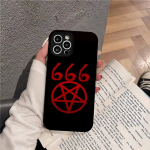 Pentagram 666 telefoni&uuml;mbris iPhone'ile Samsung Galaxy Redmi Xiaomi Oppo OnePlus Note SA 7 8 9 10 11 12 13 14 20 21 22 23 53 54 Pro Max Ultra TPU Soft iPhone 6 or 6S