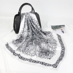 Kvaliteetsed luksuslikud siidist sallid peapael Sallid kaelasall naistele kett siidist sall naiste dekoratiivne sall 90*90cm（tudung-satin） must