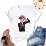 Koroshitsuji Sebastian Harajuku T-s&auml;rk Anime Sebastian Graafiline T-s&auml;rk Manga Must Butler Prinditud Ts&auml;rk, Naiste suvine t-s&auml;rk Unisex L