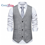Cozy Up meeste vabaaja &uuml;likonna vest Slim Fit pidulik kleit, vest ja vest S hall v&auml;rv