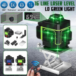 16 rida 3D laseri nivelleeritav isetasanduv 360 horisontaalne ja vertikaalne rist &uuml;liv&otilde;imas roheline laserkiire joon green roheline