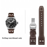 Kvaliteetne ehtsast nahast neetidega kellarihm 21 mm 22 mm, sobib IWC Big Pilot Spitfire TOP GUN jaoks pruunist sinisest veisenahast kellarihmad Brown-silver 22mm