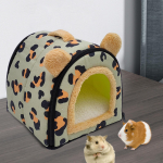 2 in 1 Foldable Pet House Cat Bed Semi Enclosed Convertible Hideaway Suitable for All Seasons with