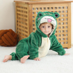 Baby Rompers Kigurumi Animal Leopard, Husky, Kaelkirjaku cosplay Kapuutsiga soe pidžaama v&auml;ikelastele poistele T&uuml;drukutele Riided Vasts&uuml;ndinu magamisriided Pidžaama riided 80