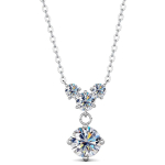 D V&auml;rv 1,5cttw 4 Stones Full Moissanite kaelakee naistele Kingitus S925 Sterling h&otilde;be ripats kaelakett peened ehted 1.5cttw white
