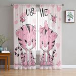 Roosa liblikas armas tiiger armsad l&auml;bipaistvad kardinad elutuppa Magamistoa t&uuml;llkardinad K&ouml;&ouml;gi aknahooldused Paneelkatted 135W x 114H(cm)