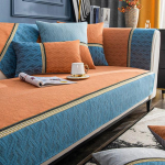 Patchwork luksuslikud diivanikatted elutuppa 3-kohaline &scaron;enilli tekstuuriga diivani libisemiskindel libisemisvastane k&auml;etoe istme kate L-kujuline Cushion cover30x50cm oranž