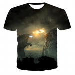 Godzilla Vs Monster King Kong T-s&auml;rk 3D digiprindiga T-s&auml;rk Multikas Poistele T&uuml;drukutele L&uuml;hikeste varrukatega suver&otilde;ivad Kingitus 110cm
